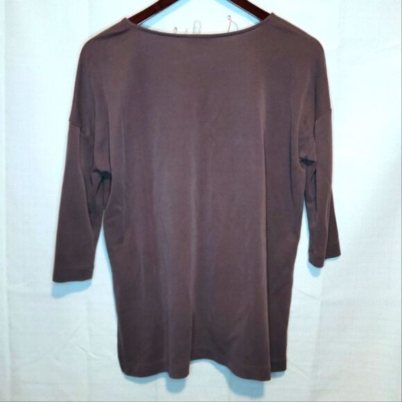 J. Jill Pure Jill Gray Top Size Petite Small - Picture 6 of 10